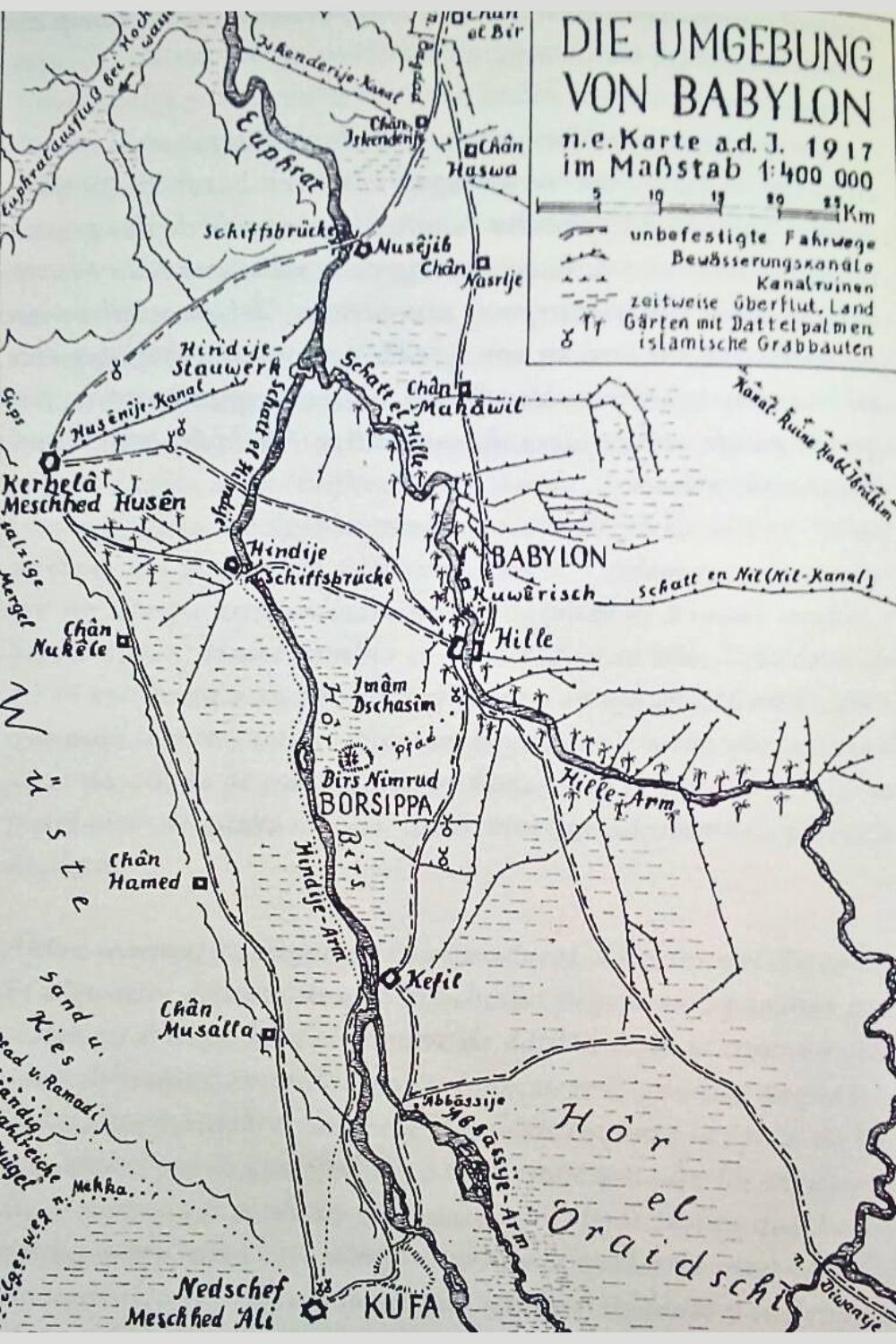 Mapa de los alrededores de Babilonia.